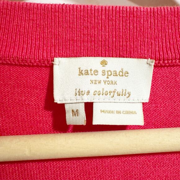 Kate Spade New York Live Colorfully Somerset Cardigan Sweater Women Medium Pink - Picture 2 of 4